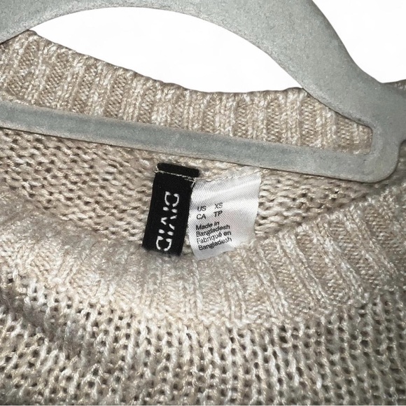 Divided Beige Knit Cropped Sweater - Picture 2 of 3